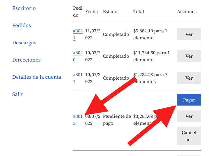 Realizar el pago de un pedido de cotización - Consultoría TI