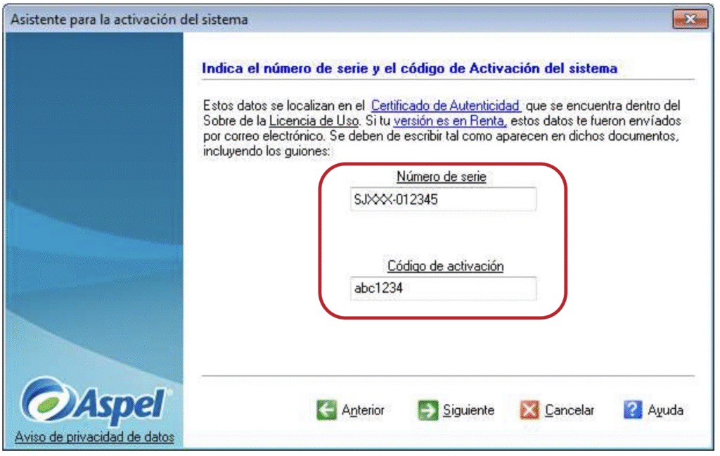 ¿Dónde puedo consultar el número de serie y CDA de los Sistemas Aspel? - Consultoría TI