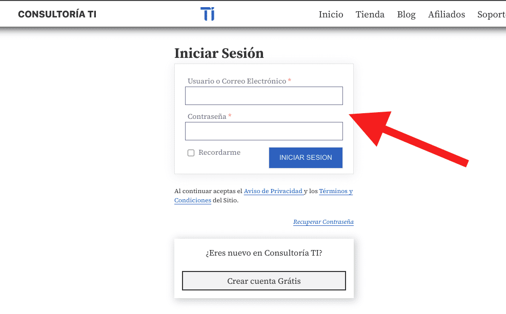 Crear cuenta e Inicio de Sesión en Consultoría TI - Consultoría TI