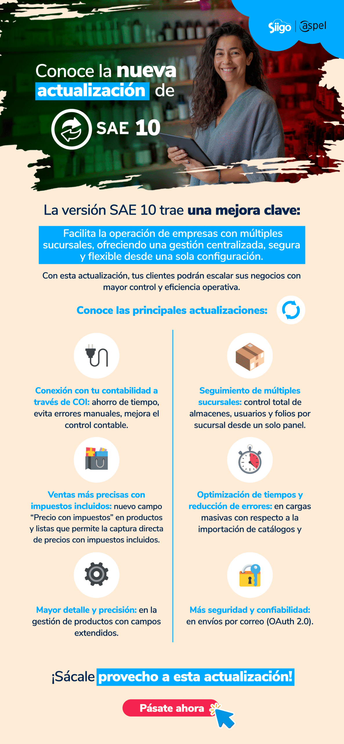 Nuevo Aspel SAE 10.0 - Funciones, beneficios y cómo actualizar con Consultoría TI - Consultoría TI